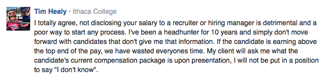 Recruiter claiming witholding salary details is a poor way to start the process