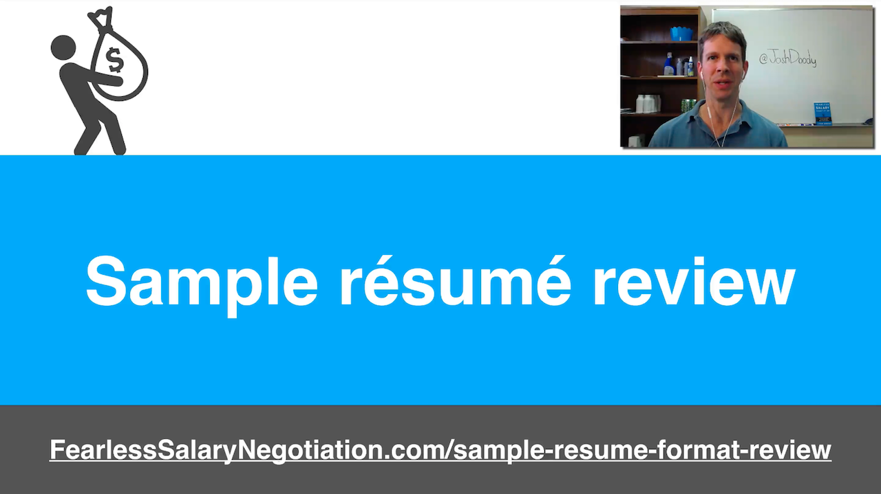Sample resume format review